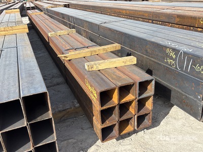 Quantity of (9) 4 in x 4 in x 20 ft x 1/4 in Square Tubing
