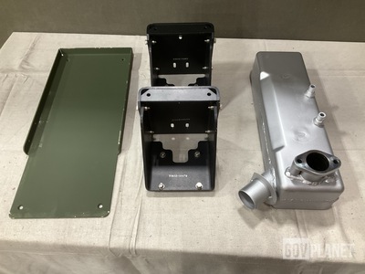 (2) Vehicular Components Brackets, (2) Exhaust Mufflers & Assorted Items