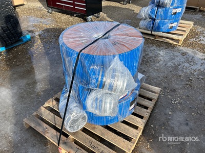 Quantity of (3) 6 in 300 ft Layflat Hose & Clamps Varios, tienda, almacen, consumidor (Unused)