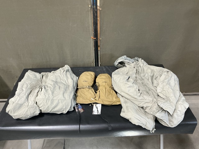 (8) Pairs of Cold Weather Trousers, (12) Cold Weather Parkas & Assorted Items