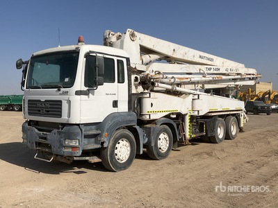 2008 Waitzinger 42 R4ST 42 m on 2008 MAN TGA41.440 8x4 Twin-Steer Concrete Pump Truck