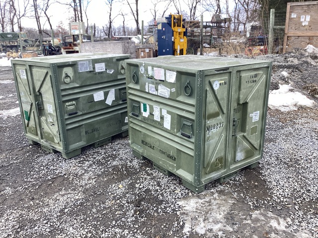 (2) Plastics Research 102440-101 Pallet Containers