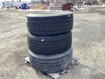 (3) Goodyear 445/65R22.5 Tires
