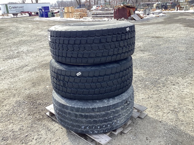 (3) Goodyear 445/65R22.5 Tires