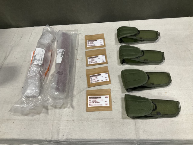 (18) Pistol Holsters, (2) Transportation Clamps & Assorted Items