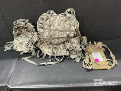 (10) Assault Packs, (114) Hydration System Carriers & Assorted Items