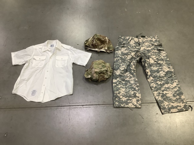 (3) Helmet Covers, (4) Pairs of Cold Weather Trousers & Assorted Items