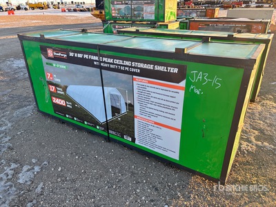 StanForge ST3080E 30 ft x 80 ft Fabric Peak Ceiling Storage Building (Unused)