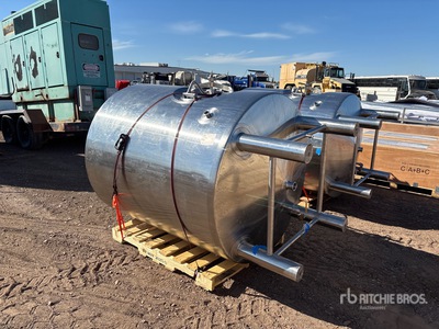 Quantity of (2) 340 gal Skid Mounted Stainless Steel Insulated Processing Tank