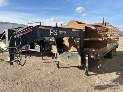 2012 Big Bubba 24 ft T/A Gooseneck Flatbed Trailer