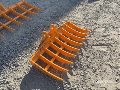 2026 GIYI 38 in Excavator Rake - Fits Cat 303 (Unused)