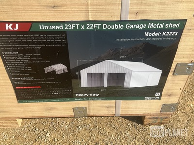 KJ K2223 Double Garage Metal Shed - Unused