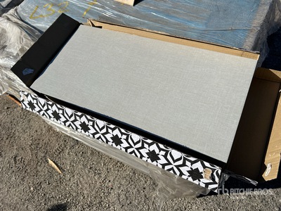 Quantity of (2) Pallets of 12 in x 24 in White Porcelain Tiles Divers - Industriel (Unused)