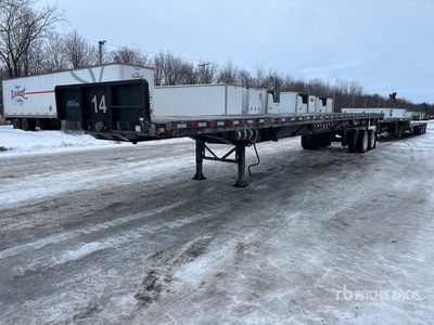 2002 Manac 122 T/A 48 ft - 78 ft Extendable Flatbed Trailer