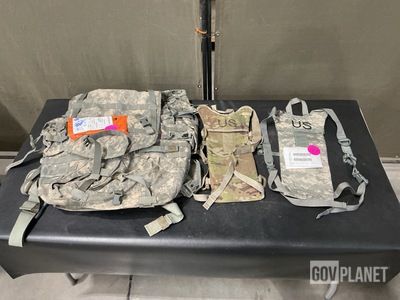 (5) Large Field Pack Sets, (178) Hydration System Carriers & Assorted Items