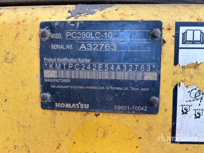 2013 Komatsu PC360LC-10 Pelle Hydraulique sur Chenilles