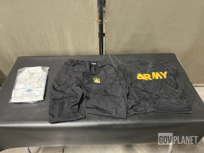 (135) Men's Shirts, (16) Pairs of Physical Fitness Pants & Assorted Items