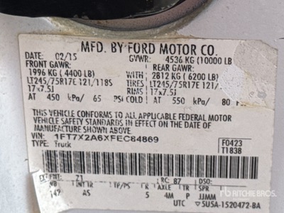 2015 Ford F-250 4x2 Extended Cab Pickup