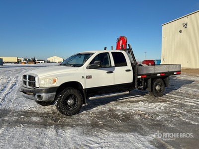 Maxilift M300 4510 lb Knuckle Boom on 2008 Dodge Ram 3500 4x4 Crew Cab Boom Truck