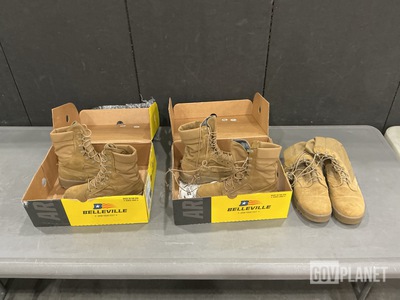 (34) Pairs of Combat Boots & (16) Pairs of Hot Weather Boots