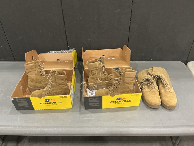 (34) Pairs of Combat Boots & (16) Pairs of Hot Weather Boots