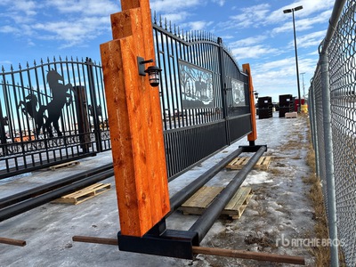 19 ft x 8 ft 10 in Steel Heavy Duty Bi-Parting Driveway Gate (Unused)