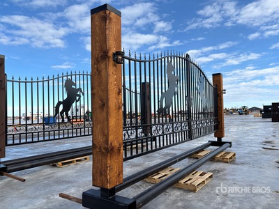 19 ft x 8 ft 10 in Steel Heavy Duty Bi-Parting Driveway Gate (Unused)