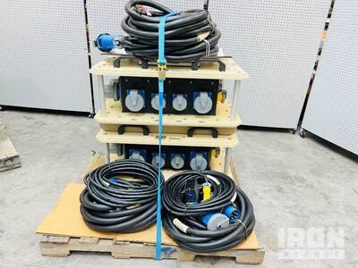 Quantity of (2) LEX DB100 30kW Power Distribution Spider Boxes w/ Cords (Unused)