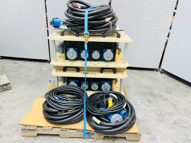 Quantity of (2) LEX DB100 30kW Power Distribution Spider Boxes w/ Cords (Unused)