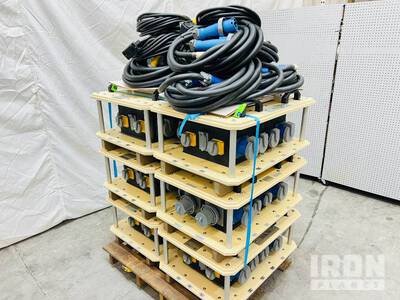 Quantity of (6) LEX 30 kW DB100 Power Distribution Spider Boxes w/ Power Cords (Unused)