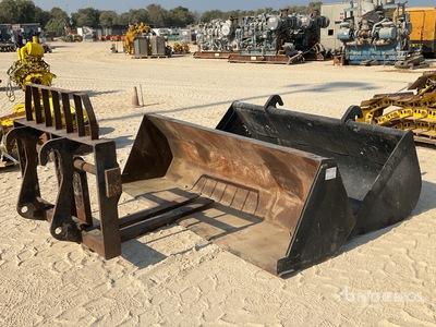 Quantity of (3) Buckets & Forks - Fits telehandler