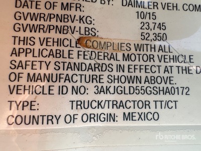 2016 Freightliner Cascadia 125 Tracteur routier couchette