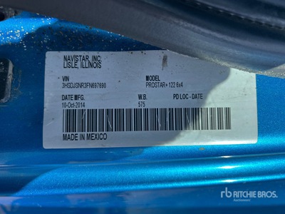 2015 International ProStar 6x2 T/A Sleeper Truck Tractor