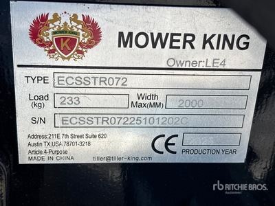 2025 Mower King ECSSTR072 Schranklader Cultivator