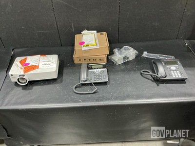 (8) Telephones, (1) Projector, (1) Camera Tripod & Assorted Items