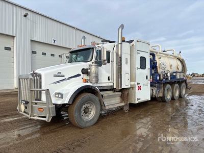 2014 Covax on 2015 Kenworth T800 8x6 Sleeper Combination Wash/ Vacuum Tanker Truck