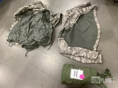 (44) Duffel Bags, (7) Clothing Bags, (3) Camouflage Jackets & Assorted Items