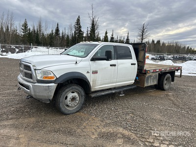 2012 Ram 5500 4x4 Crew Cab Flatbed Truck