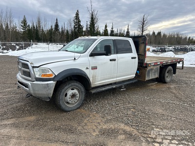 2012 Ram 5500 4x4 Crew Cab Flatbed Truck