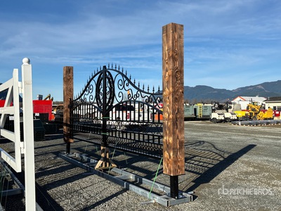 2026 EG EarthyGrounds Gate-TS11 20 ft x 9 ft 8 in Wrought Iron Bi-Parting Driveway Gate (Unused)