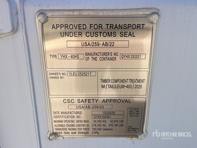 2026 40 Ft One-Way High Cube Storage Container (Unused)