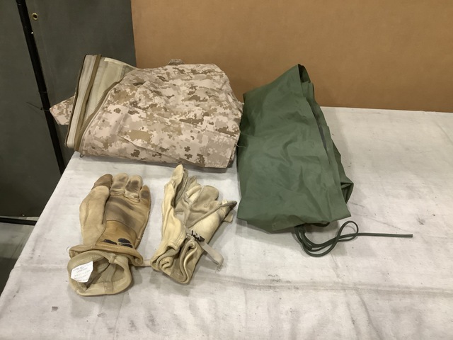 (12) Working Parkas, (10) Clothing Bags & Assorted Items