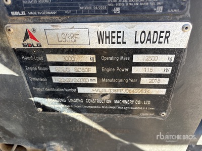 2018 SDLG L938F Wheel Loader
