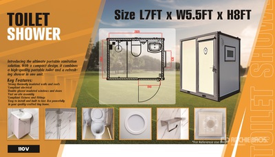 2026 suhivelee NT-SH(b) 7 ft x 5 ft 6 in 1 Person Skid-Mounted Portable Toilet (Unused)