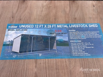 Rhino AGR-LS1228 28 ft x 12 ft Livestock Shelter (Unused)