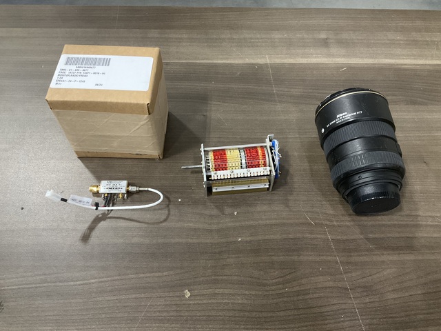 (1) Camera Lens, (2) Radio Frequency Monitors & Assorted Items
