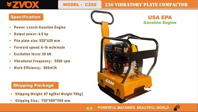 2025 ZVOX C250 Vibratory Plate Compactor (Unused)