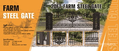 2026 Suihe NFG-20FGP-EU 20 ft x 5 ft Wrought Iron Bi-Parting Oprit Poort (Unused)