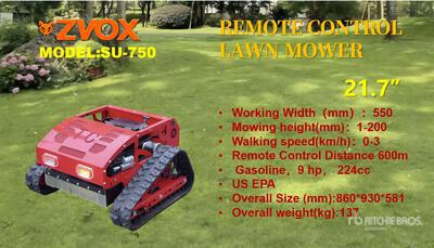 2025 ZVOX SU-750 Remote Controlled Crawler جزازة العشب (Unused)