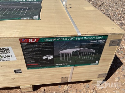 KJ K4020 Steel Carport Shed - Unused